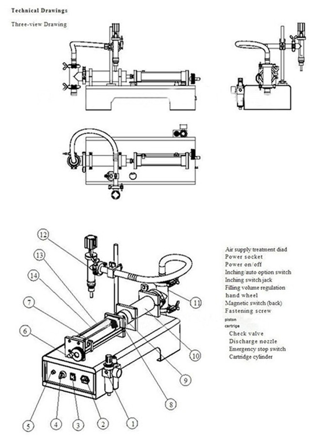 technical drawing of wine diffuser liquid filling machines.j