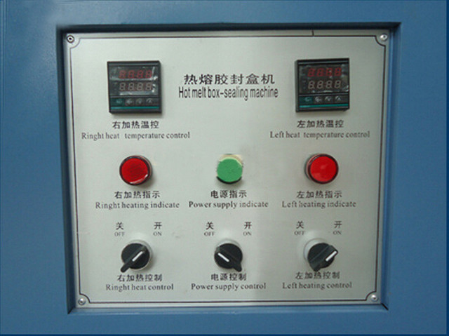 control panel of semi-automatic hot melt glue box sealing ma