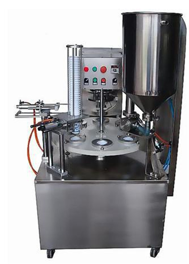 US customer sent samples for YX-900 cup filling closing machine for relish