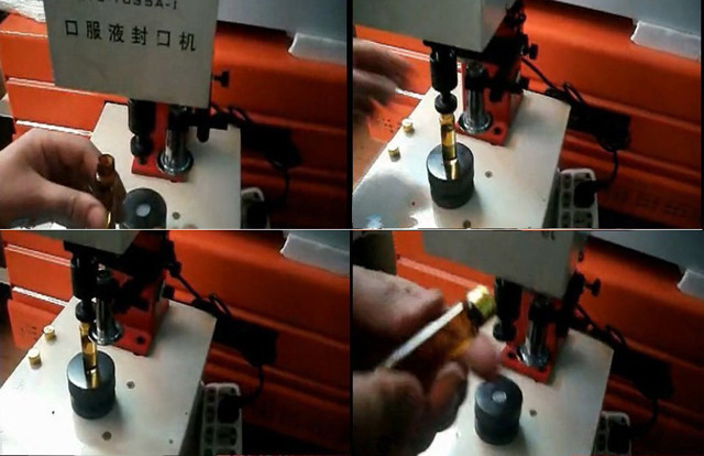 working process of YX-1035 bench top manual vial crmping mac