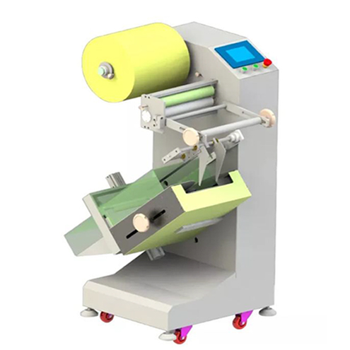 Mini type flow pack machine manual type feeding tilted pillow wrapping equipment for pasta noodles breads biscuits