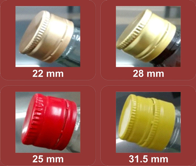 Common size aluminum caps for automatic rotary multi head RO
