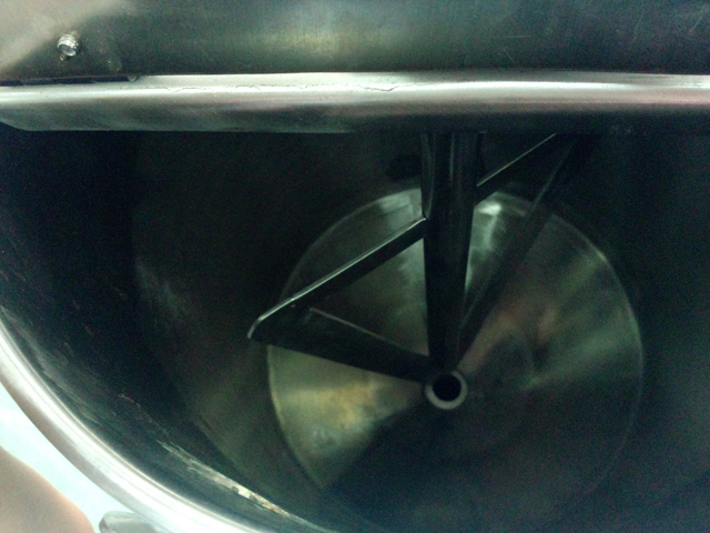 internal of Hopper with mixer from Cups filling sealing mach