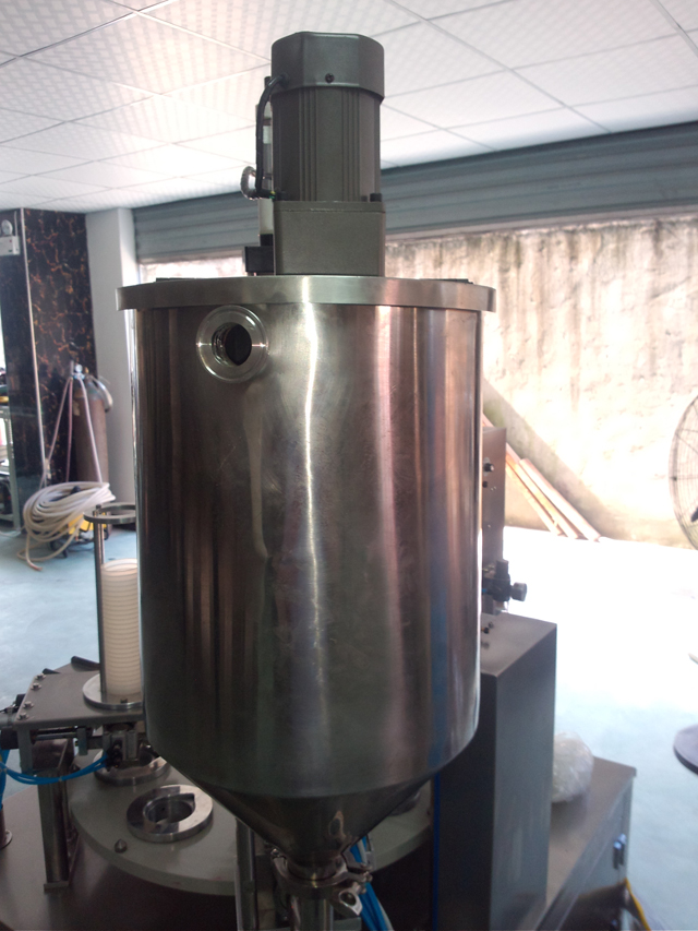 Hopper with mixer from Cups filling sealing machine model YX